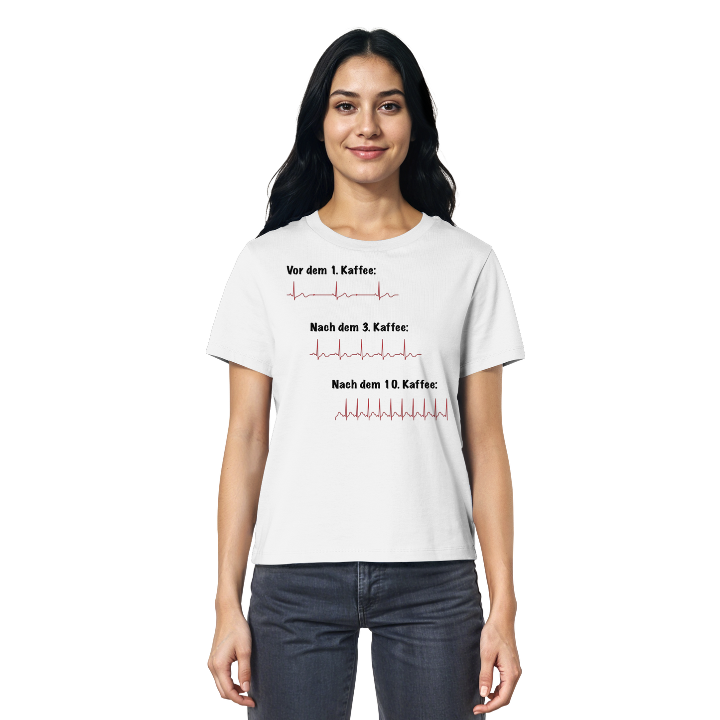Auswirkungen vom Kaffee aufs EKG - Medizinhumor - Ladies Organic Shirt