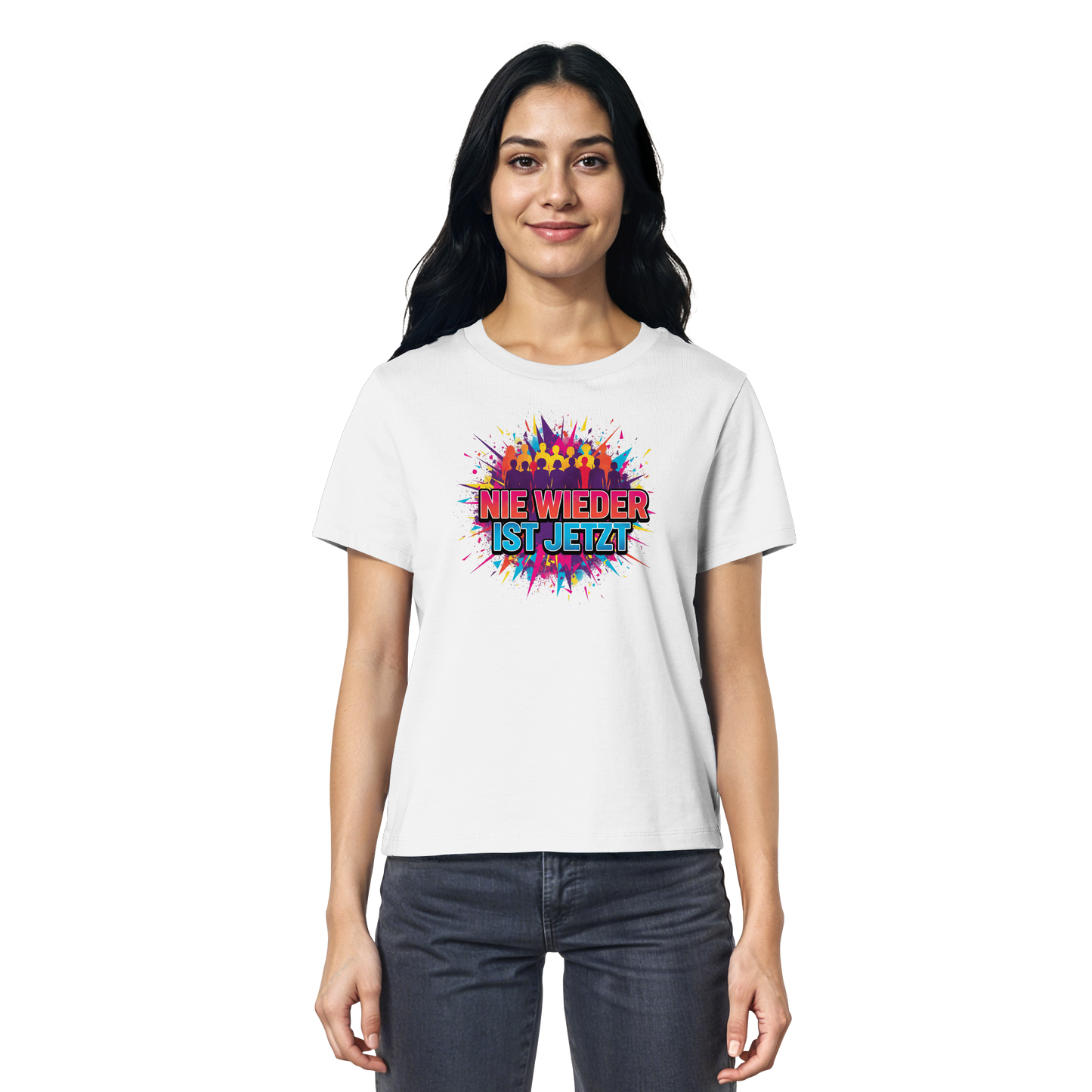 Nie wieder ist jetzt  (bunt) - Demokratie  - Ladies Organic Shirt