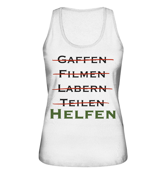 Gaffen, Filmen, Labern, Teilen => HELFEN - Ladies Organic Tank-Top