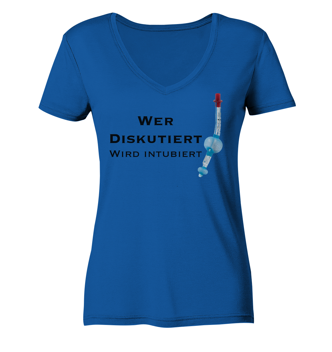 Wer diskutiert, wird intubiert. - Ladies Organic V-Neck Shirt