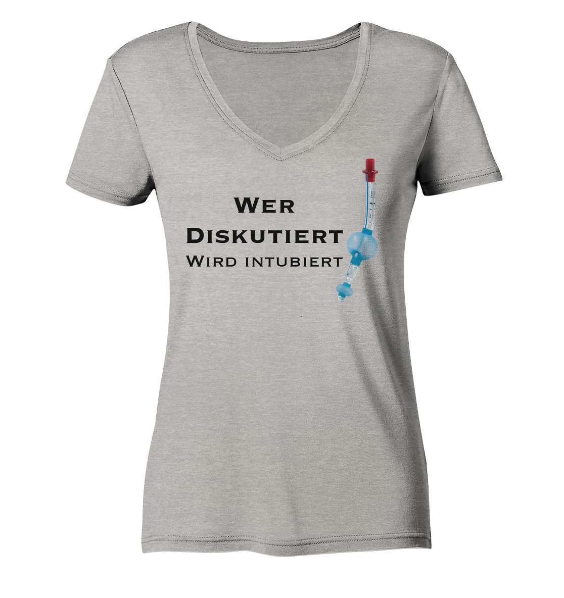 Wer diskutiert, wird intubiert. - Ladies Organic V-Neck Shirt