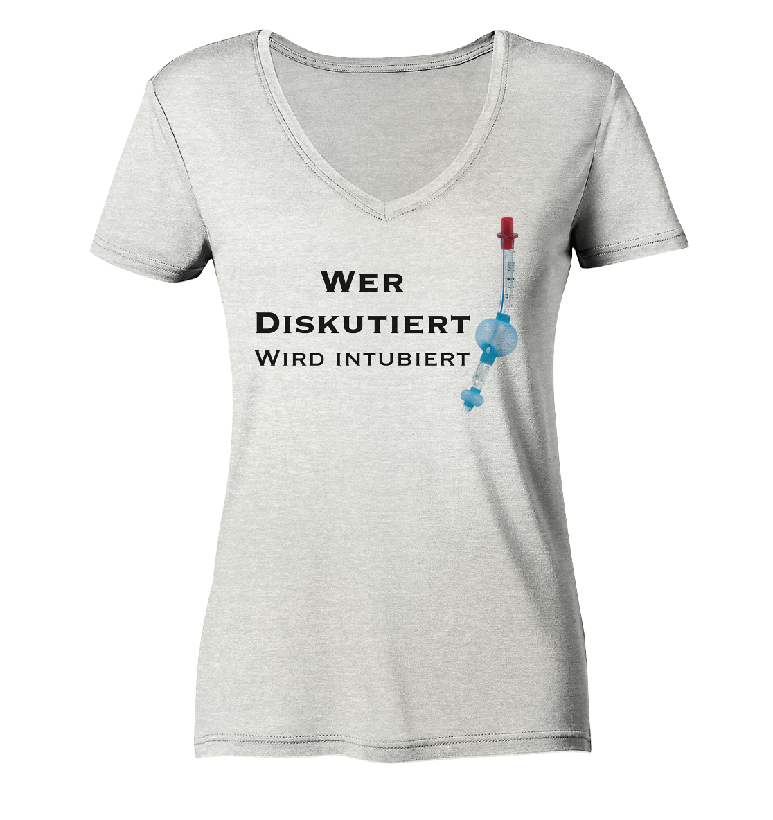 Wer diskutiert, wird intubiert. - Ladies Organic V-Neck Shirt