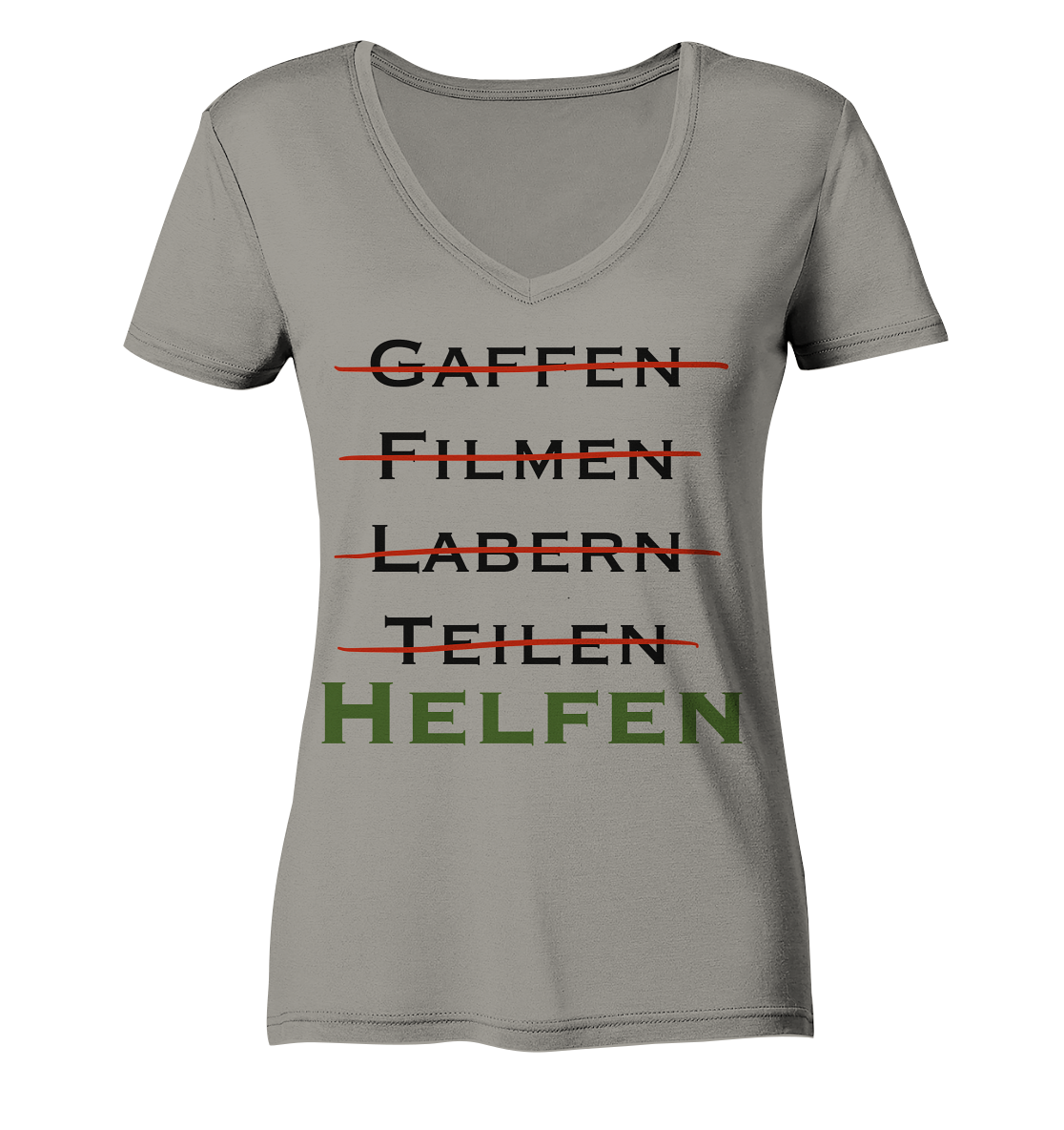 Gaffen, Filmen, Labern, Teilen => HELFEN - Ladies V-Neck Shirt