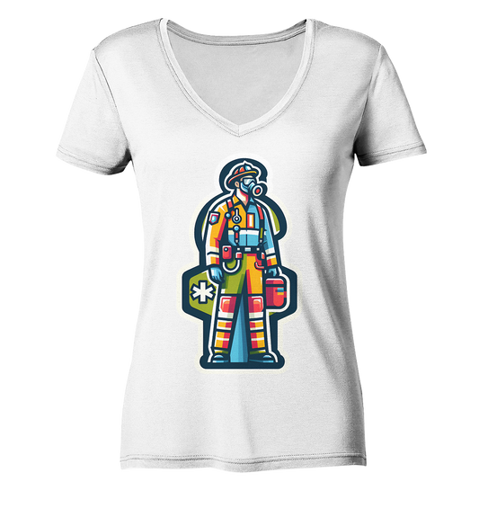 Colorful paramedic/ firefighter - Ladies V-Neck Shirt