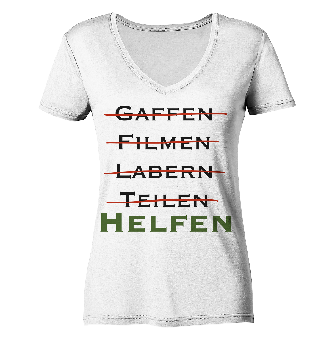 Gaffen, Filmen, Labern, Teilen => HELFEN - Ladies V-Neck Shirt