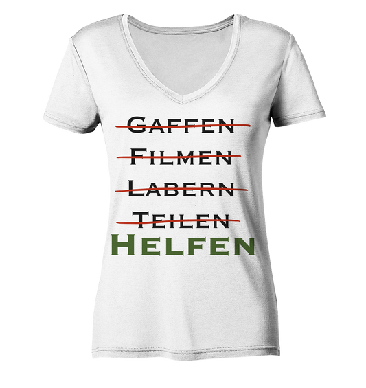 Gaffen, Filmen, Labern, Teilen => HELFEN - Ladies V-Neck Shirt