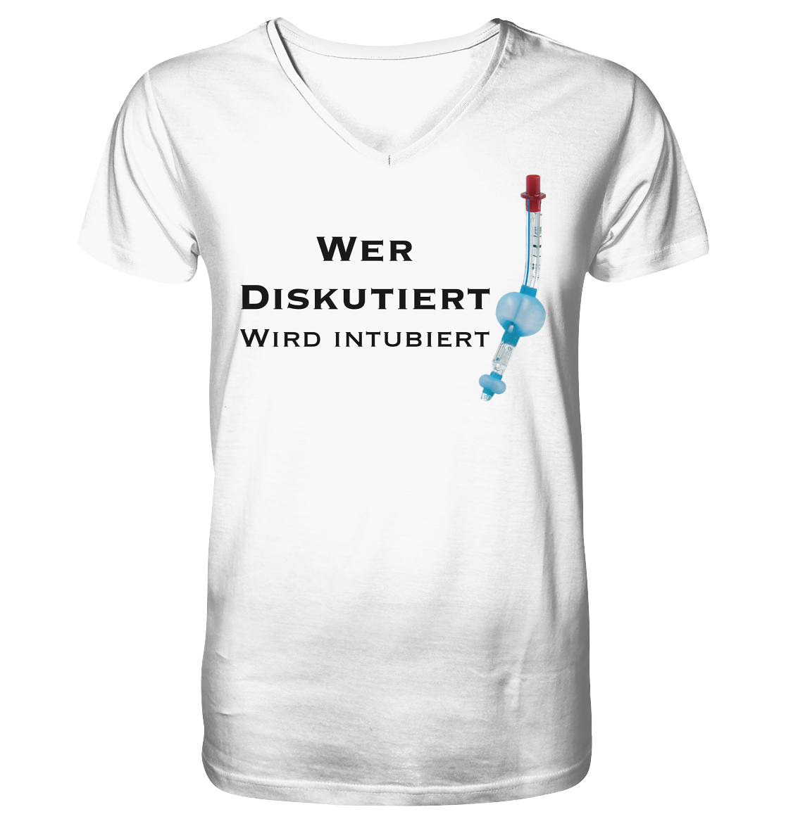 Wer diskutiert, wird intubiert. - Mens Organic V-Neck Shirt