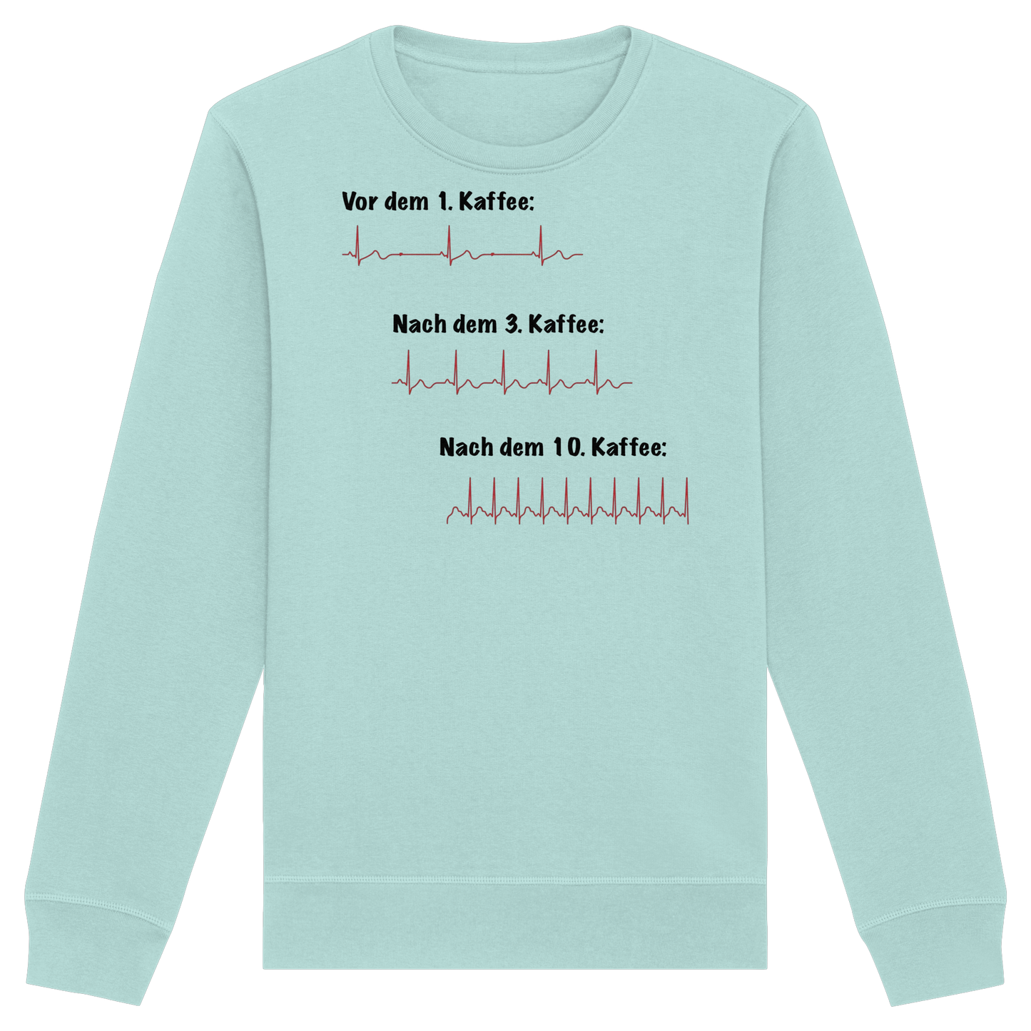 Auswirkungen vom Kaffee aufs EKG - Medizinhumor - Organic Basic Unisex Sweatshirt