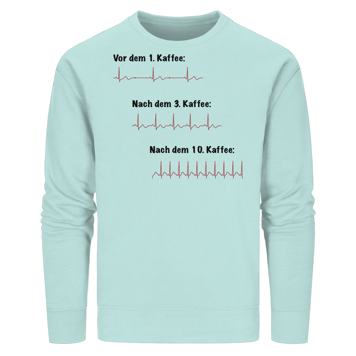Auswirkungen vom Kaffee aufs EKG - Medizinhumor - Organic Basic Unisex Sweatshirt