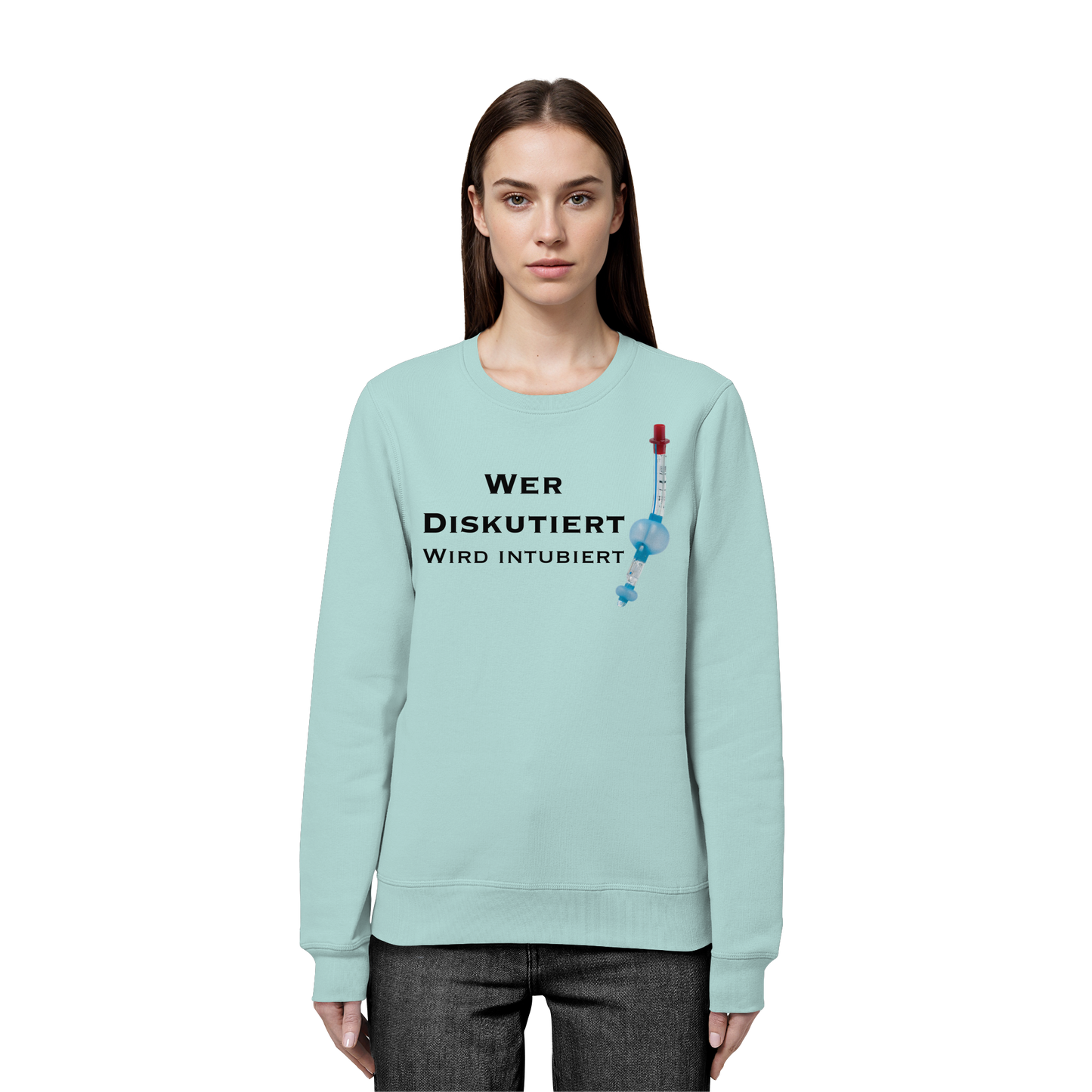 Wer diskutiert wird intubiert - Medizinhumor - Organic Basic Unisex Sweatshirt