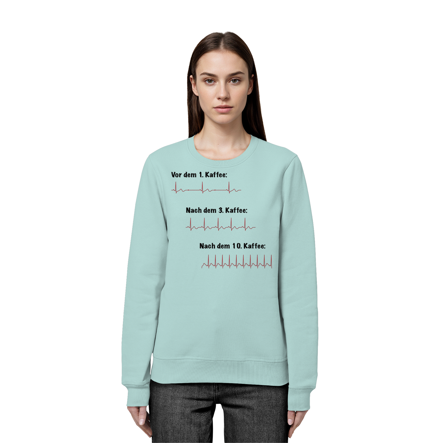 Auswirkungen vom Kaffee aufs EKG - Medizinhumor - Organic Basic Unisex Sweatshirt