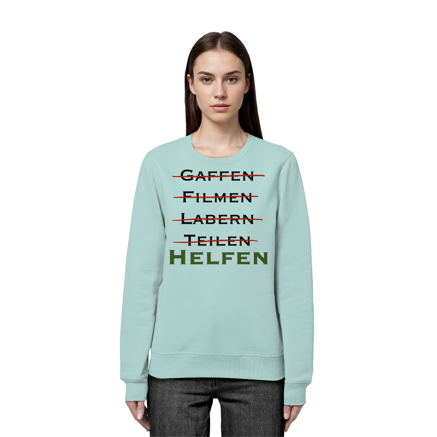 gaffen, filmen, labern, teilen => NEIN! HELFEN - Rettungsdienst - Organic Basic Unisex Sweatshirt