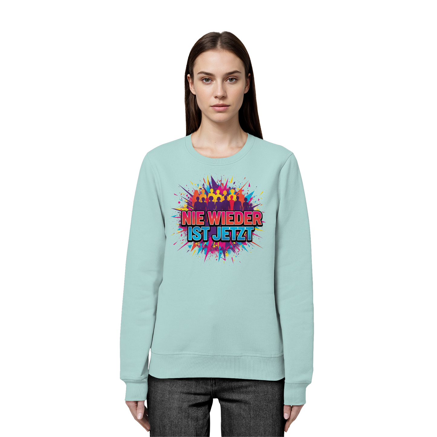 Nie wieder ist jetzt  (bunt) - Demokratie  - Organic Basic Unisex Sweatshirt