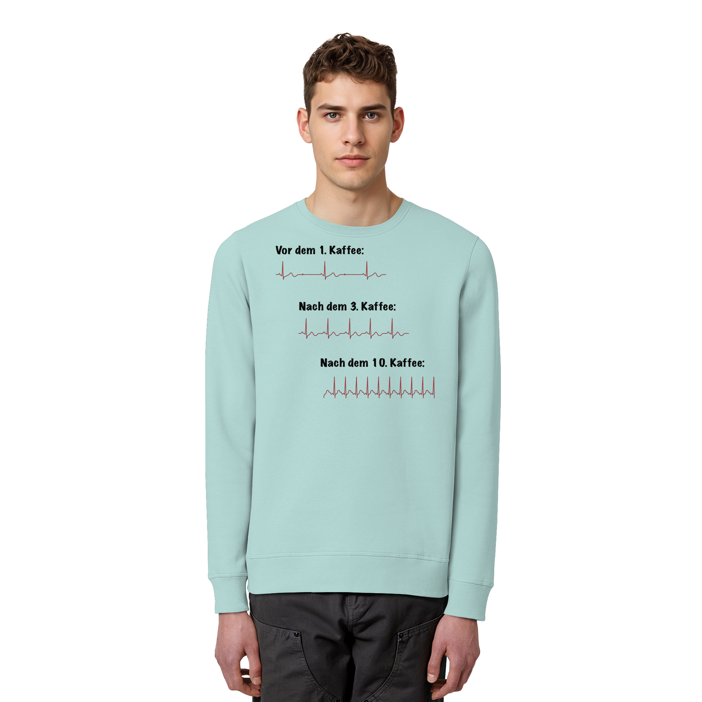 Auswirkungen vom Kaffee aufs EKG - Medizinhumor - Organic Basic Unisex Sweatshirt