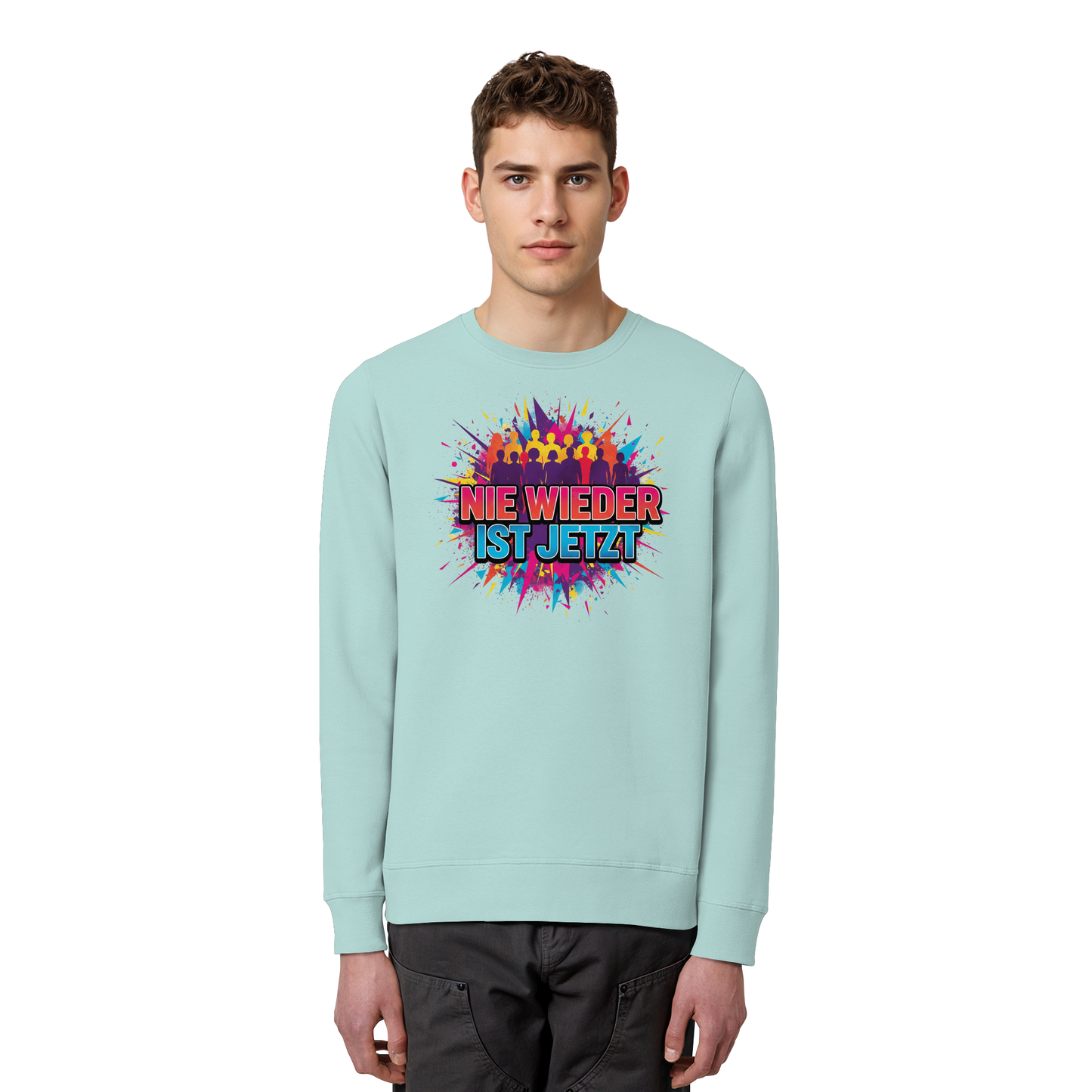 Nie wieder ist jetzt  (bunt) - Demokratie  - Organic Basic Unisex Sweatshirt