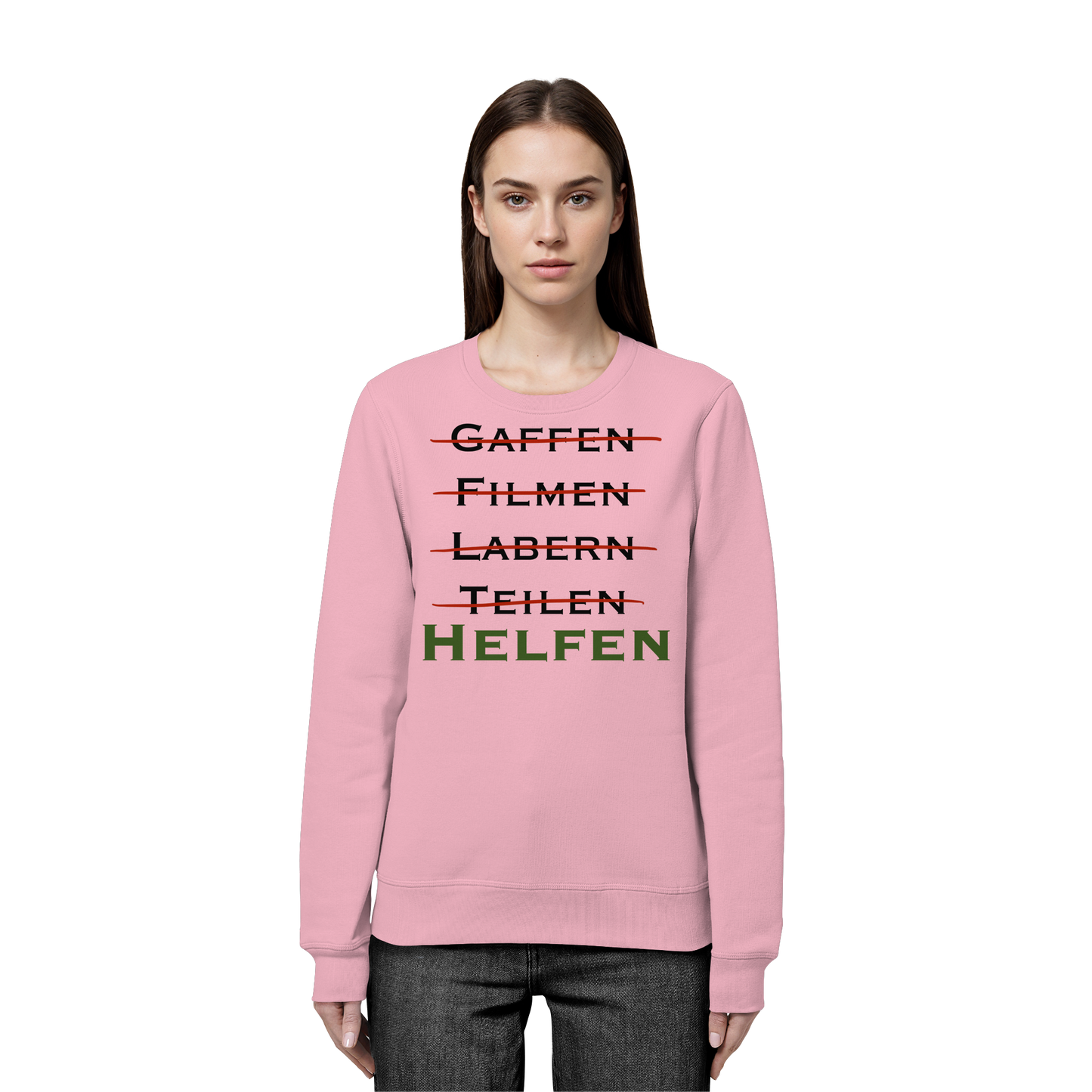 gaffen, filmen, labern, teilen => NEIN! HELFEN - Rettungsdienst - Organic Basic Unisex Sweatshirt