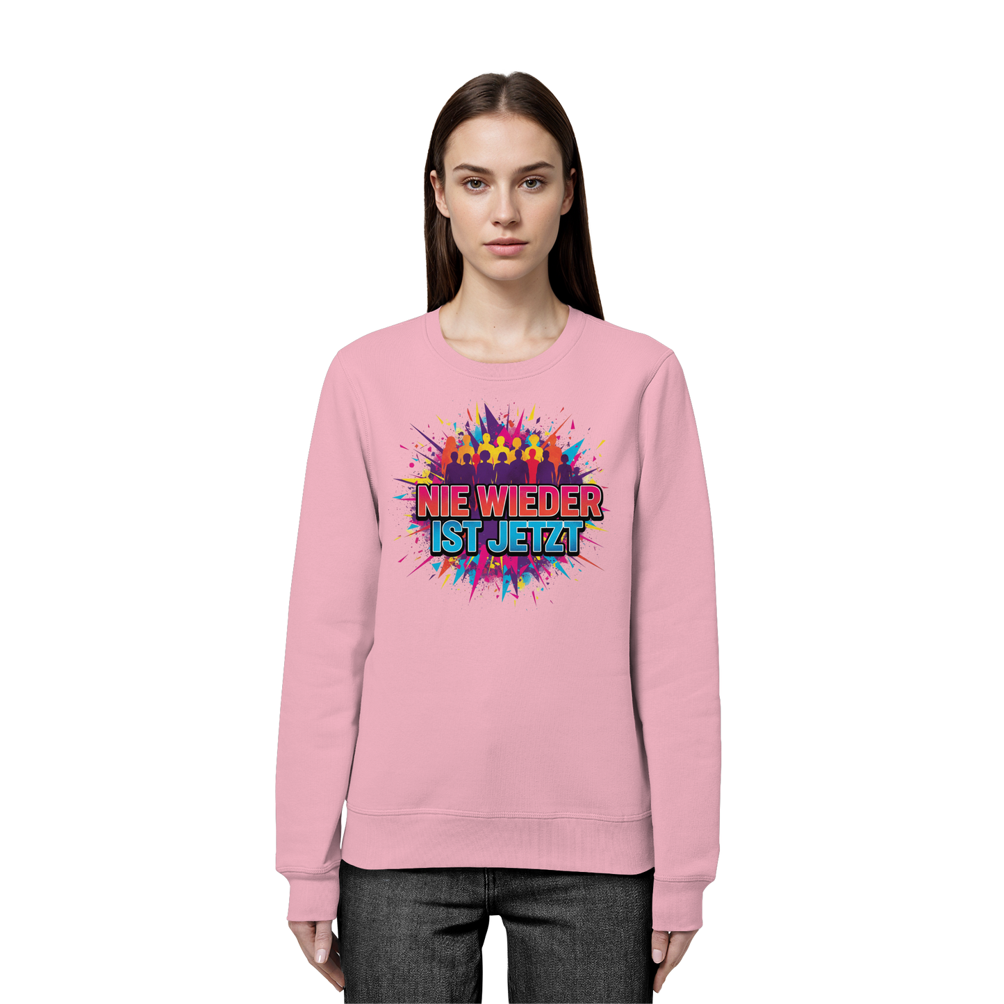 Nie wieder ist jetzt  (bunt) - Demokratie  - Organic Basic Unisex Sweatshirt