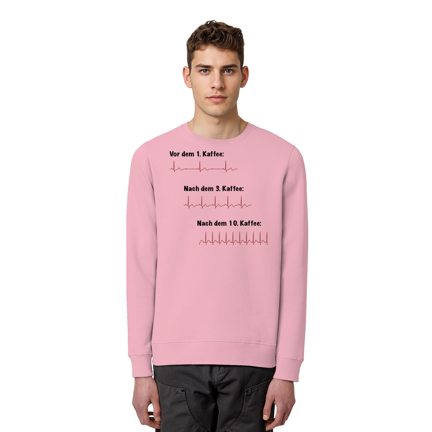 Auswirkungen vom Kaffee aufs EKG - Medizinhumor - Organic Basic Unisex Sweatshirt