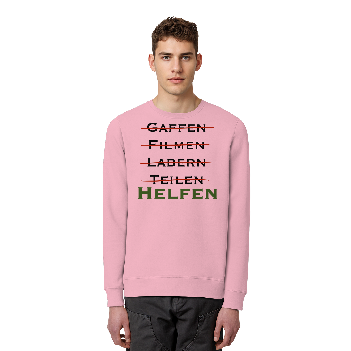 gaffen, filmen, labern, teilen => NEIN! HELFEN - Rettungsdienst - Organic Basic Unisex Sweatshirt