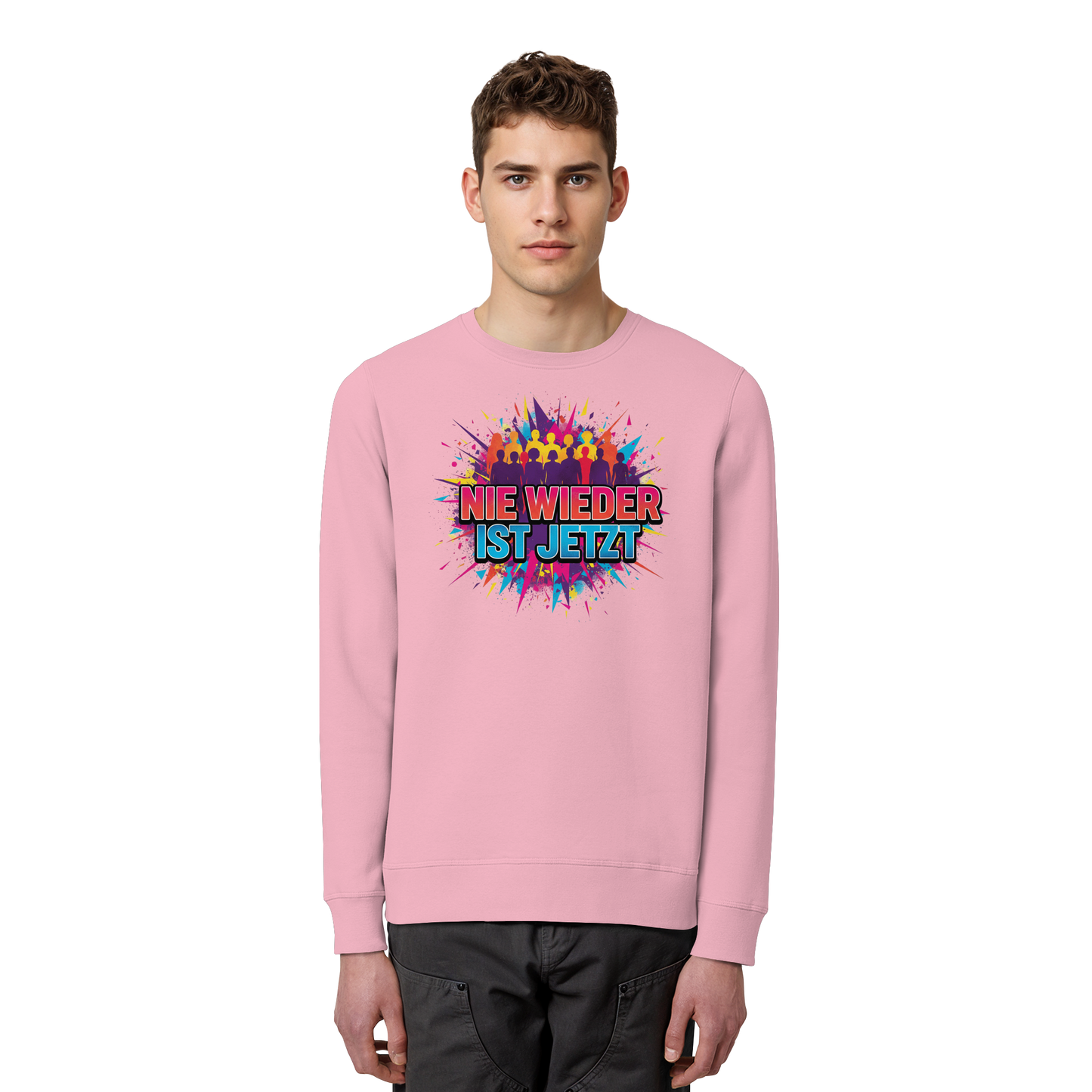 Nie wieder ist jetzt  (bunt) - Demokratie  - Organic Basic Unisex Sweatshirt