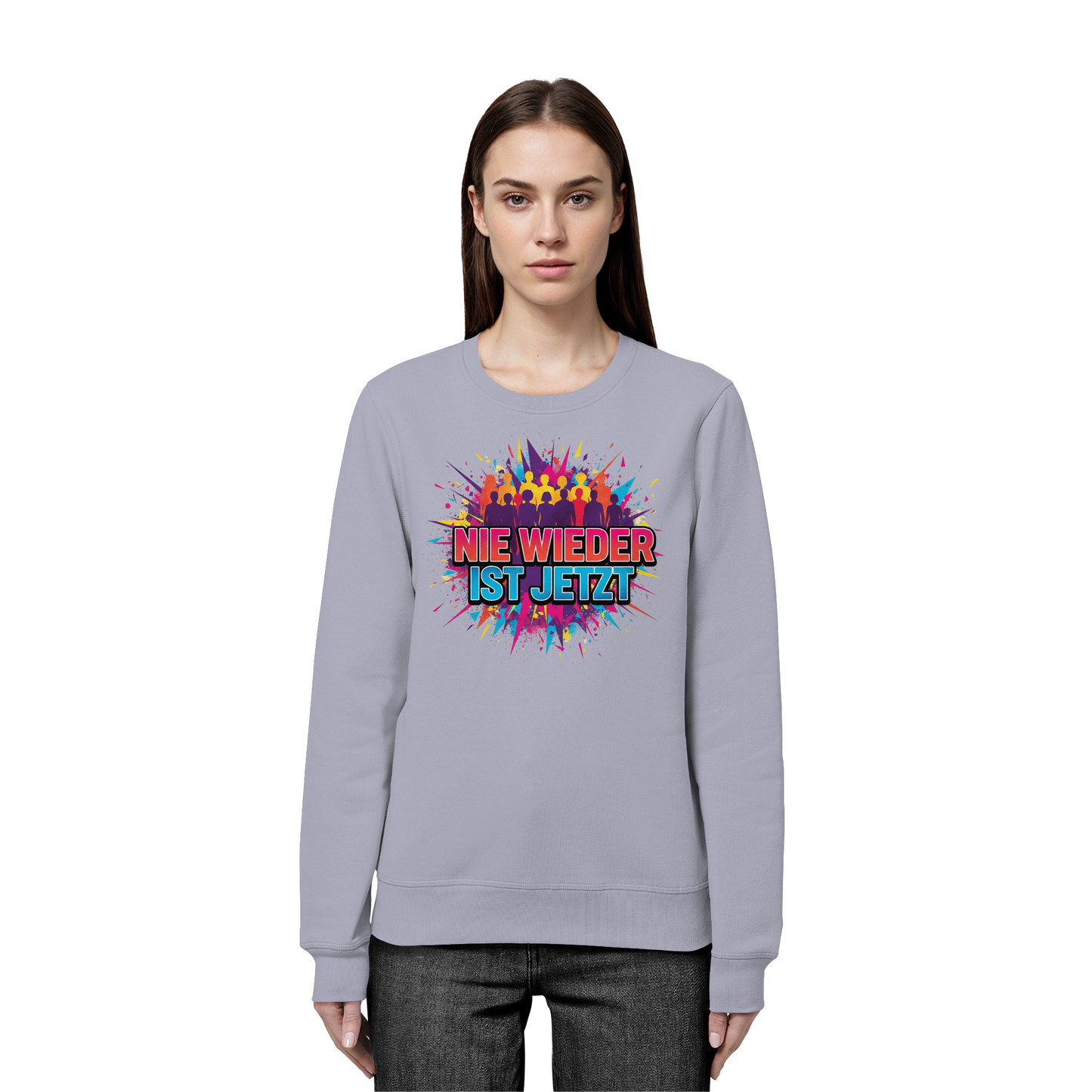 Nie wieder ist jetzt  (bunt) - Demokratie  - Organic Basic Unisex Sweatshirt