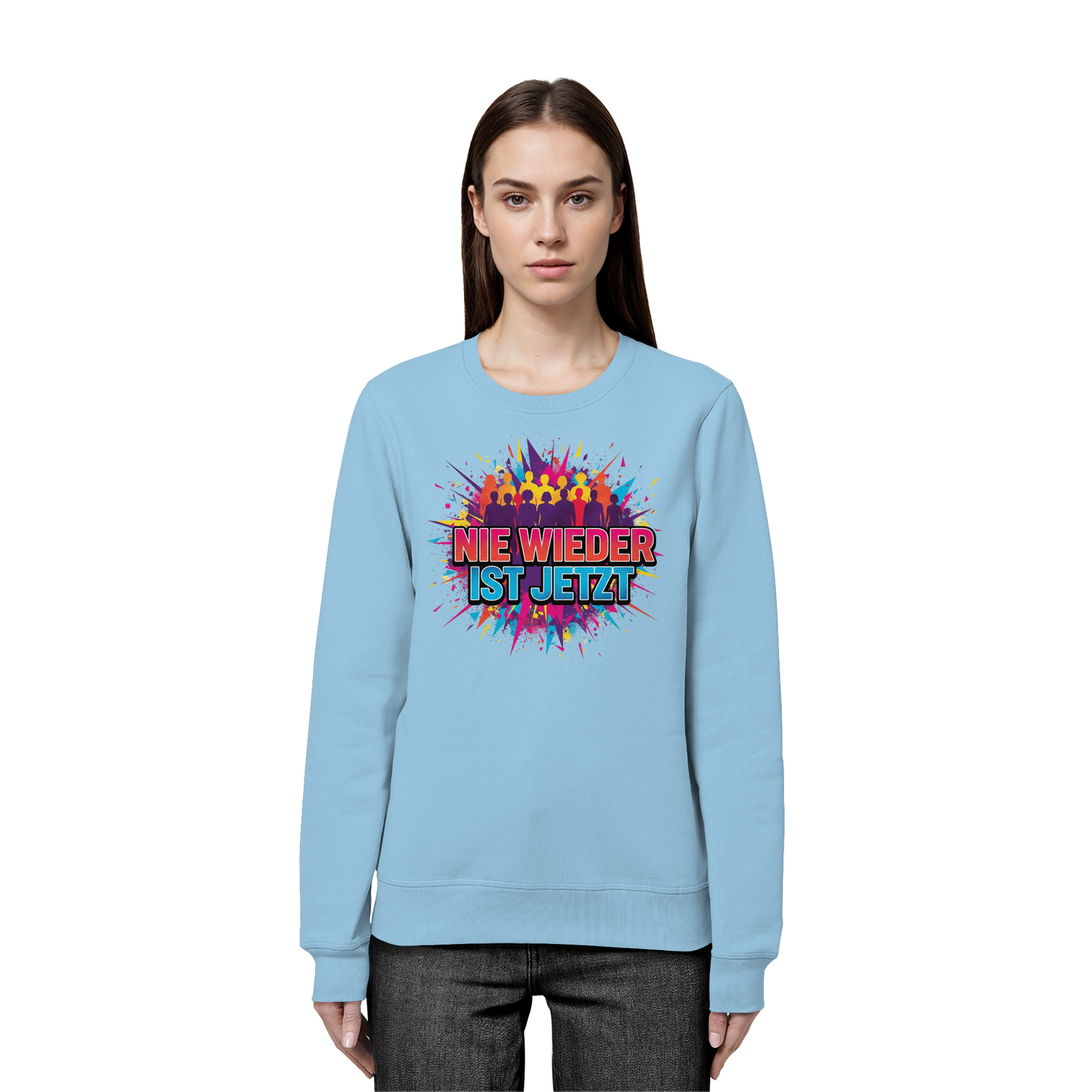 Nie wieder ist jetzt  (bunt) - Demokratie  - Organic Basic Unisex Sweatshirt