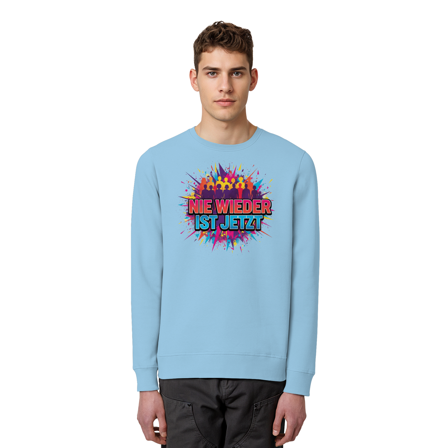 Nie wieder ist jetzt  (bunt) - Demokratie  - Organic Basic Unisex Sweatshirt