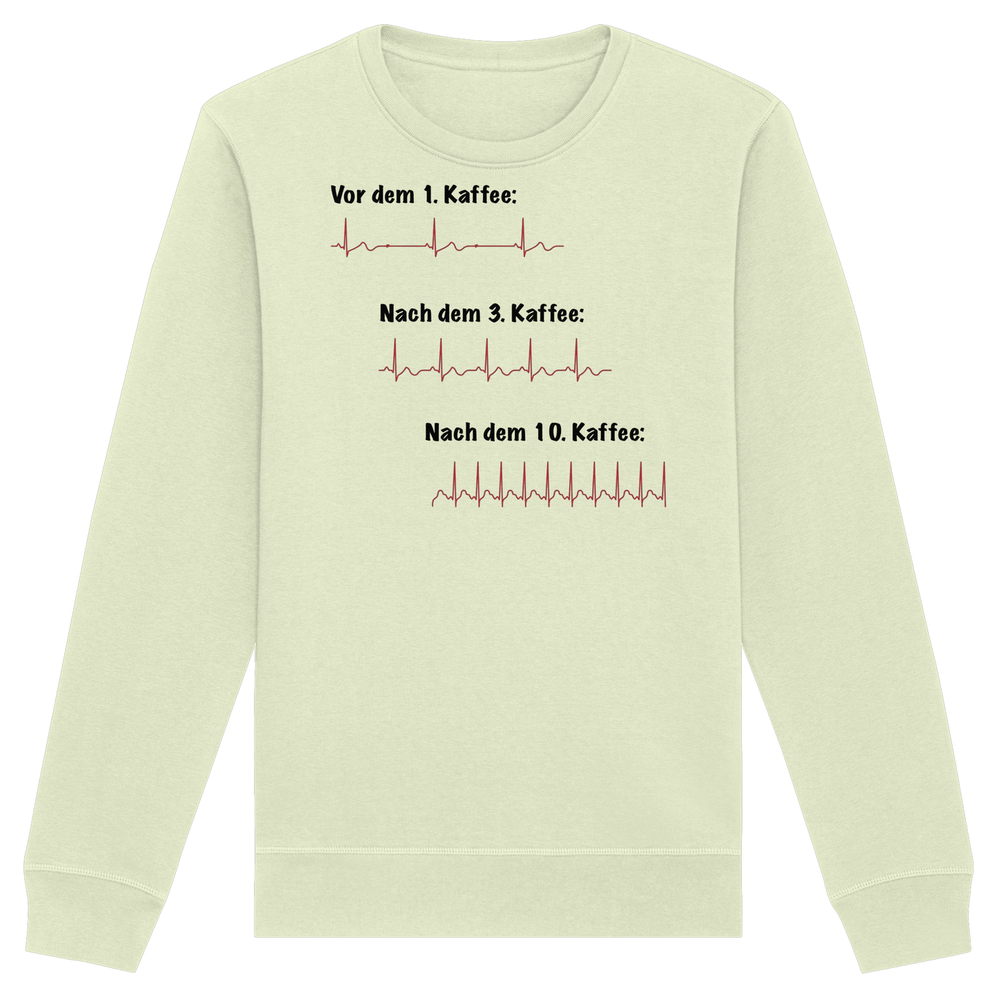 Auswirkungen vom Kaffee aufs EKG - Medizinhumor - Organic Basic Unisex Sweatshirt