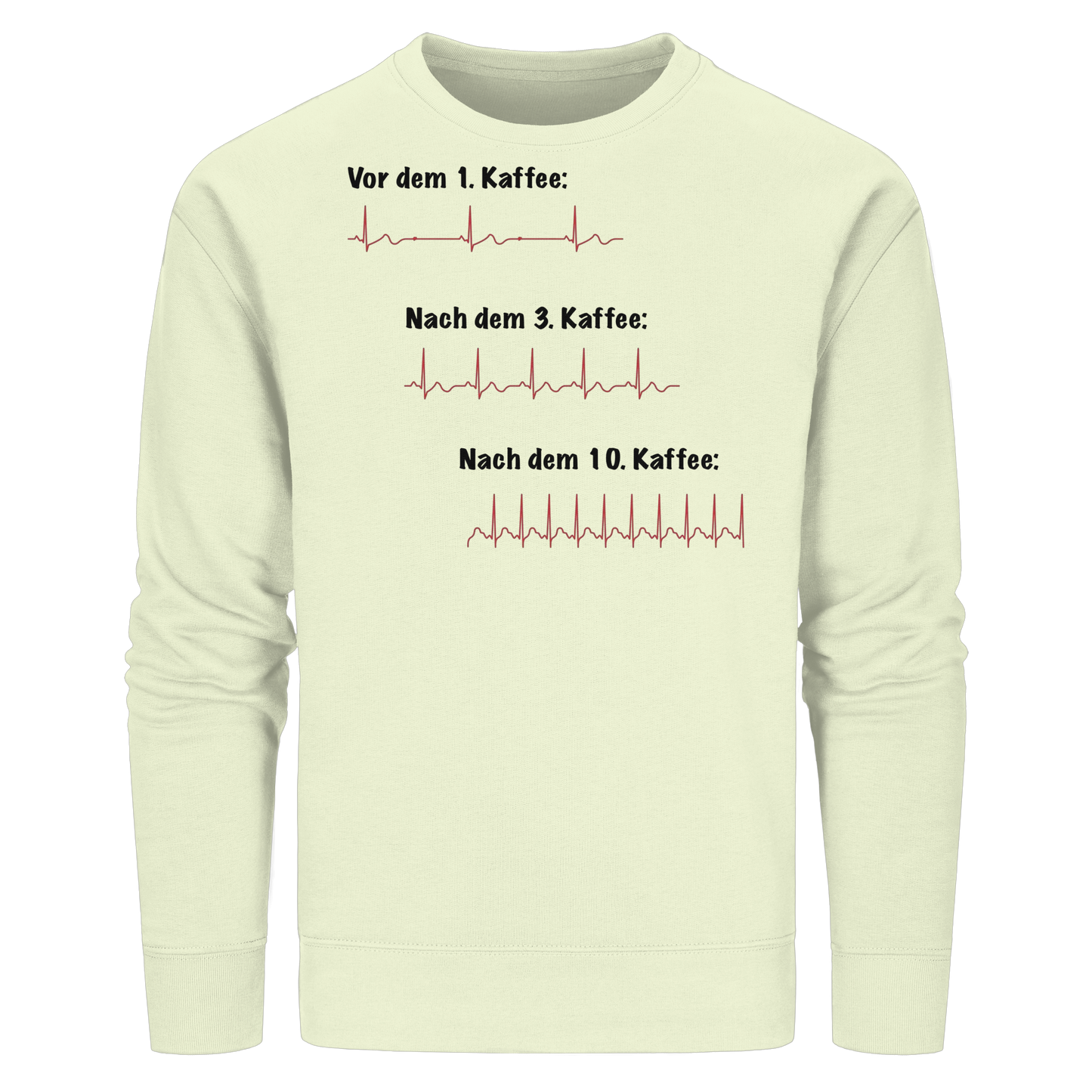 Auswirkungen vom Kaffee aufs EKG - Medizinhumor - Organic Basic Unisex Sweatshirt