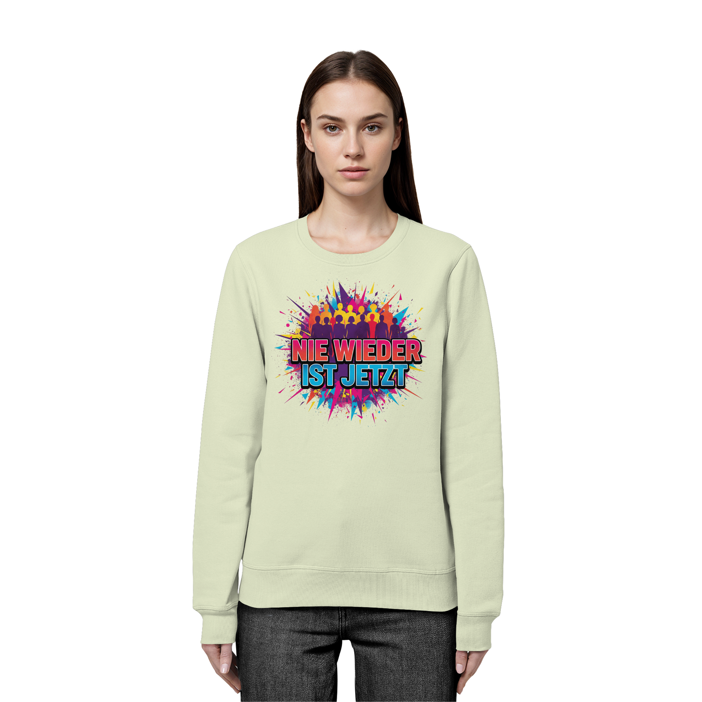 Nie wieder ist jetzt  (bunt) - Demokratie  - Organic Basic Unisex Sweatshirt
