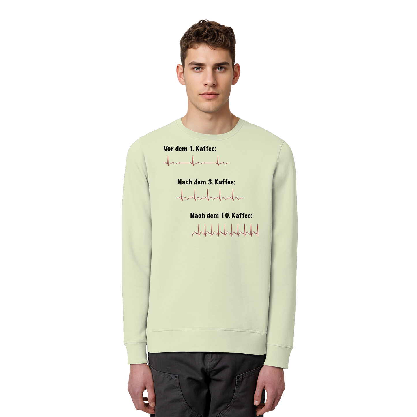 Auswirkungen vom Kaffee aufs EKG - Medizinhumor - Organic Basic Unisex Sweatshirt