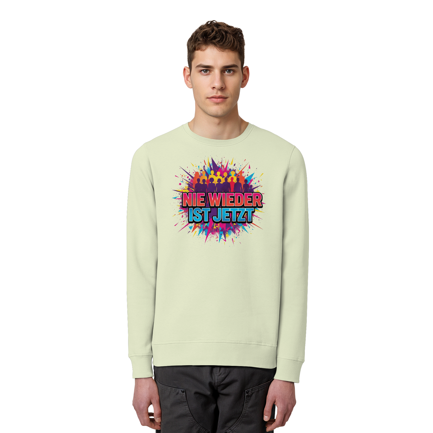 Nie wieder ist jetzt  (bunt) - Demokratie  - Organic Basic Unisex Sweatshirt