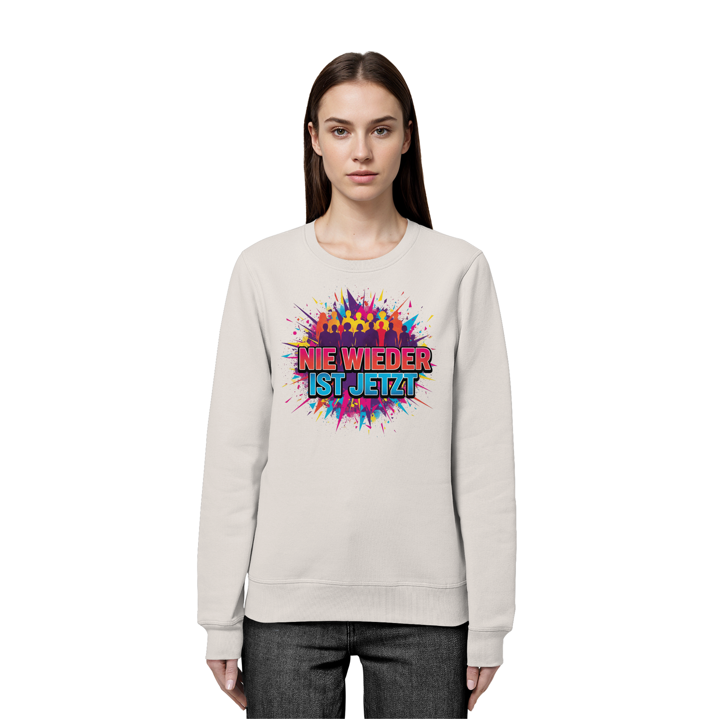 Nie wieder ist jetzt  (bunt) - Demokratie  - Organic Basic Unisex Sweatshirt