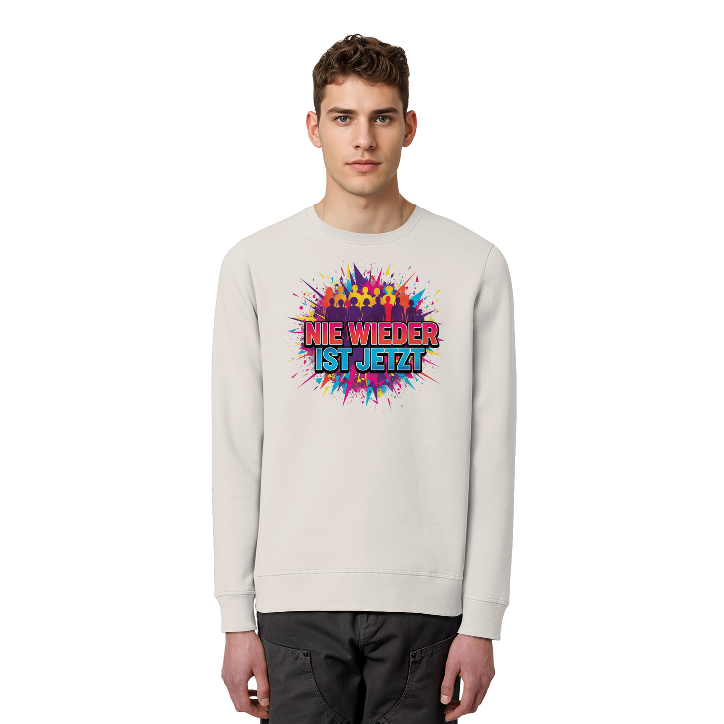 Nie wieder ist jetzt  (bunt) - Demokratie  - Organic Basic Unisex Sweatshirt
