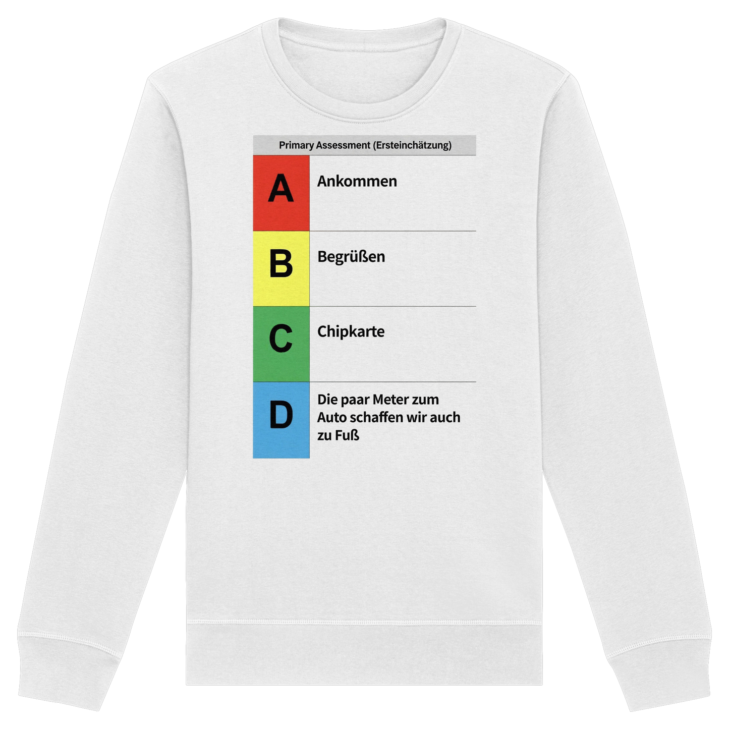 ABCD Schema Rettungsdienst (Realität) - Medizinhumor Kopie - Organic Basic Unisex Sweatshirt