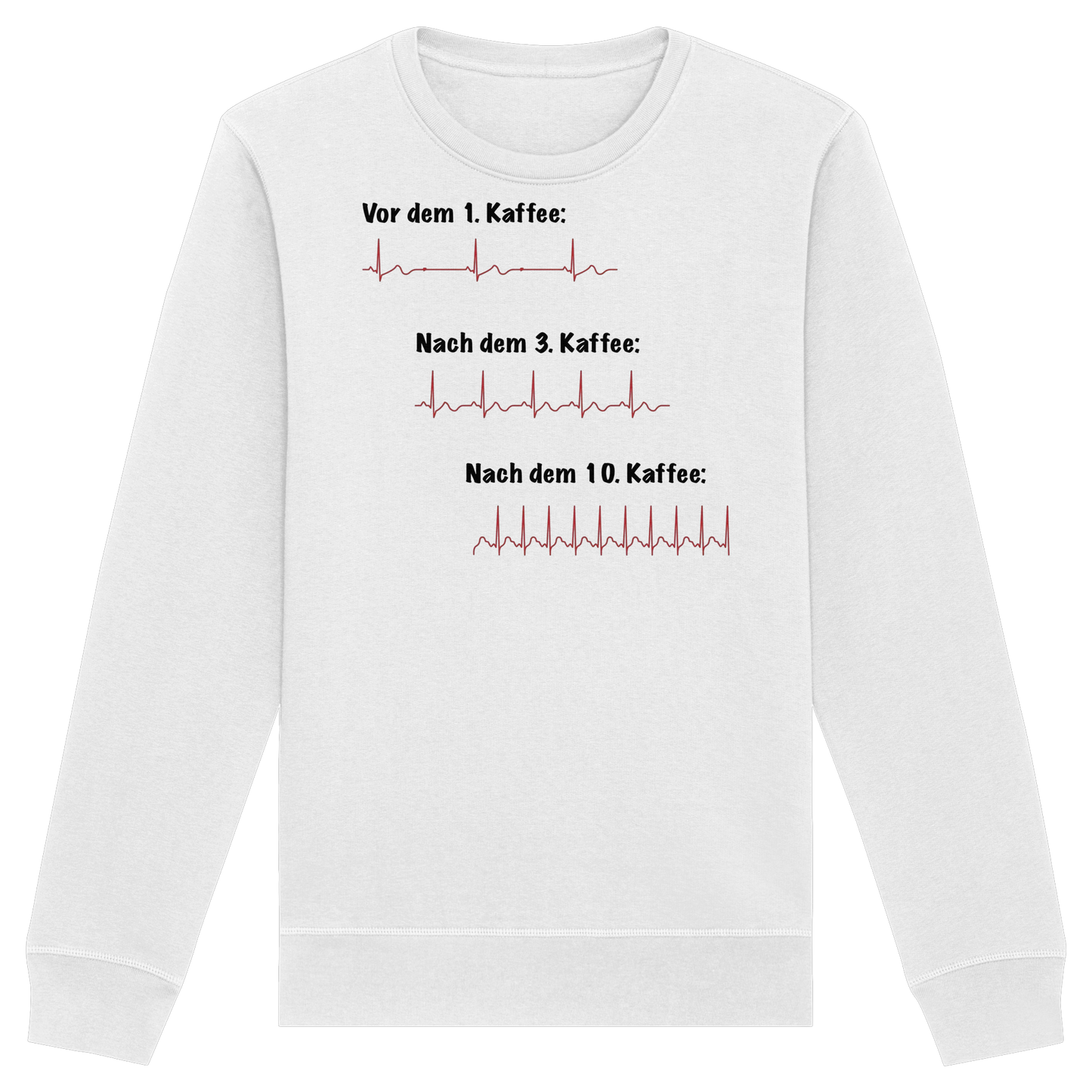 Auswirkungen vom Kaffee aufs EKG - Medizinhumor - Organic Basic Unisex Sweatshirt