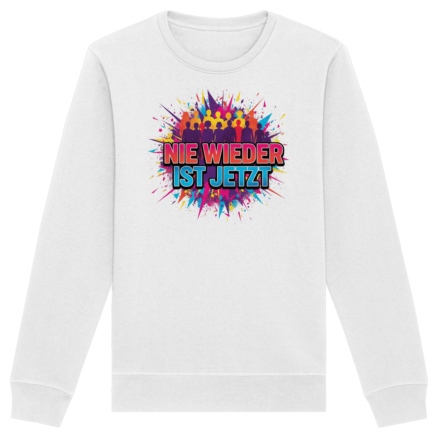 Nie wieder ist jetzt  (bunt) - Demokratie  - Organic Basic Unisex Sweatshirt