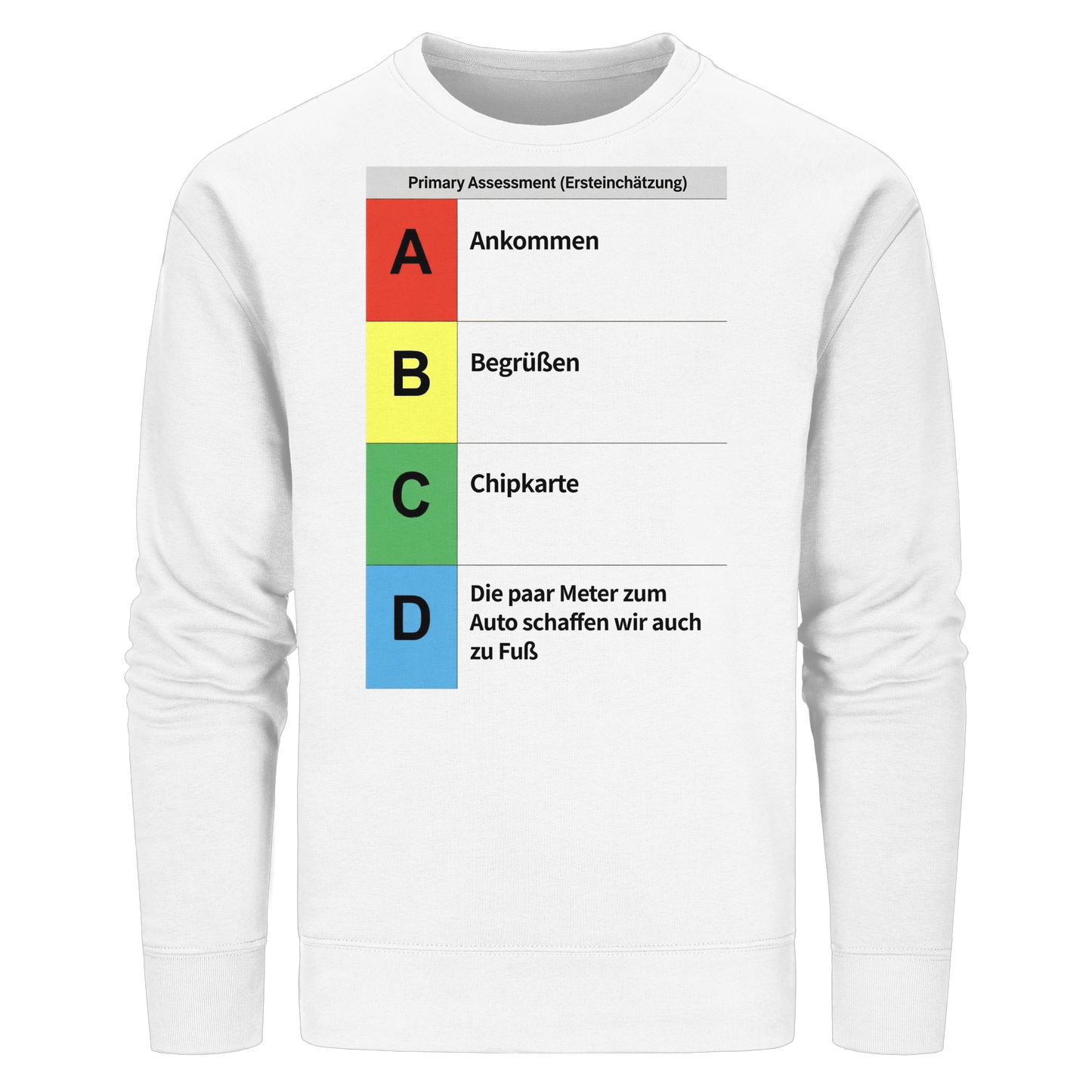 ABCD Schema Rettungsdienst (Realität) - Medizinhumor Kopie - Organic Basic Unisex Sweatshirt
