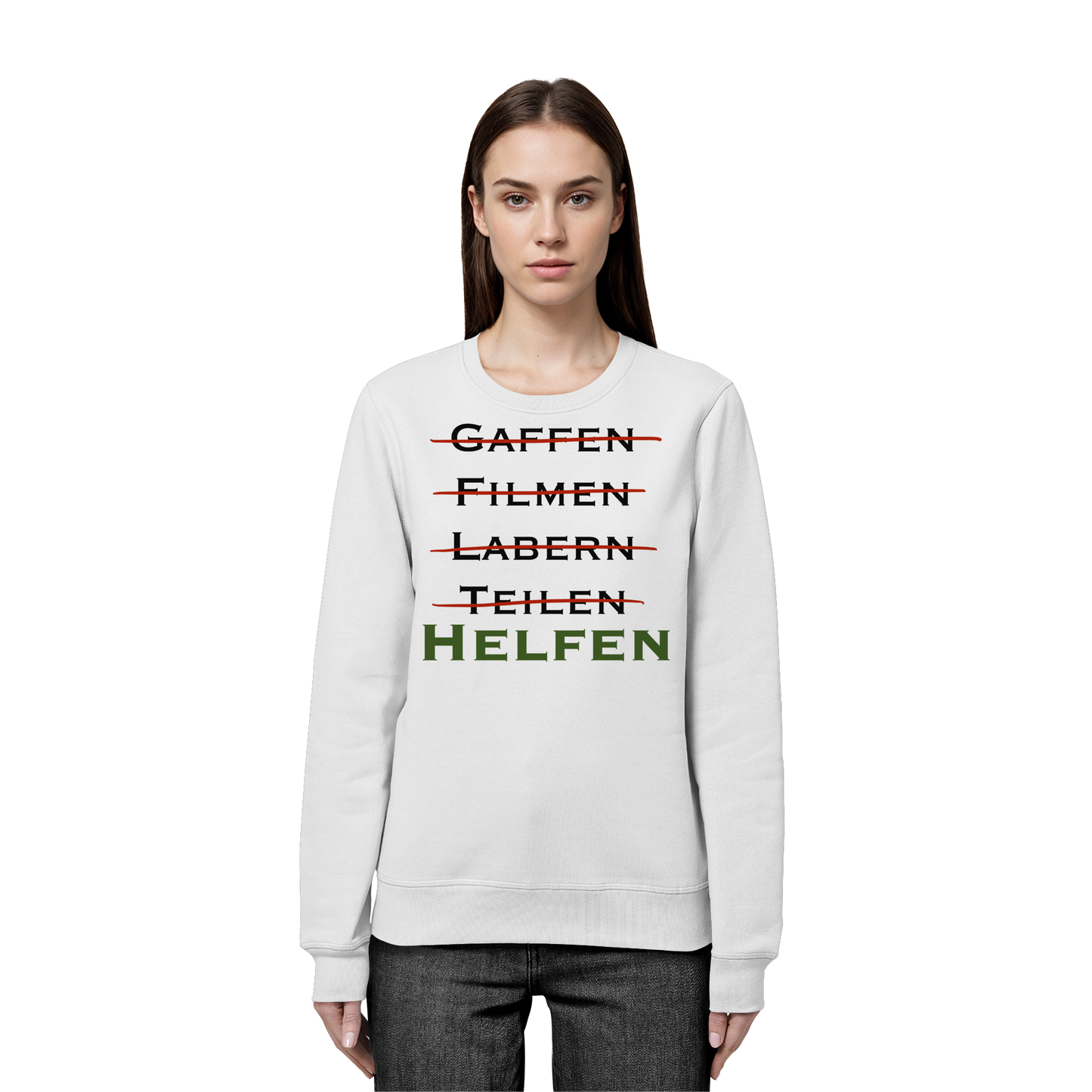gaffen, filmen, labern, teilen => NEIN! HELFEN - Rettungsdienst - Organic Basic Unisex Sweatshirt