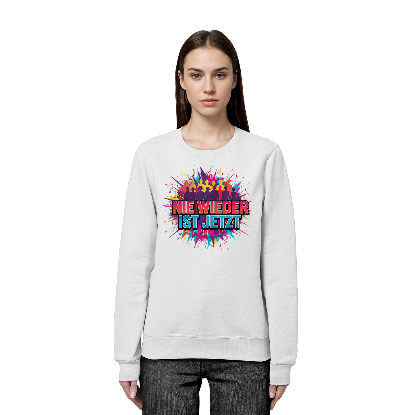 Nie wieder ist jetzt  (bunt) - Demokratie  - Organic Basic Unisex Sweatshirt