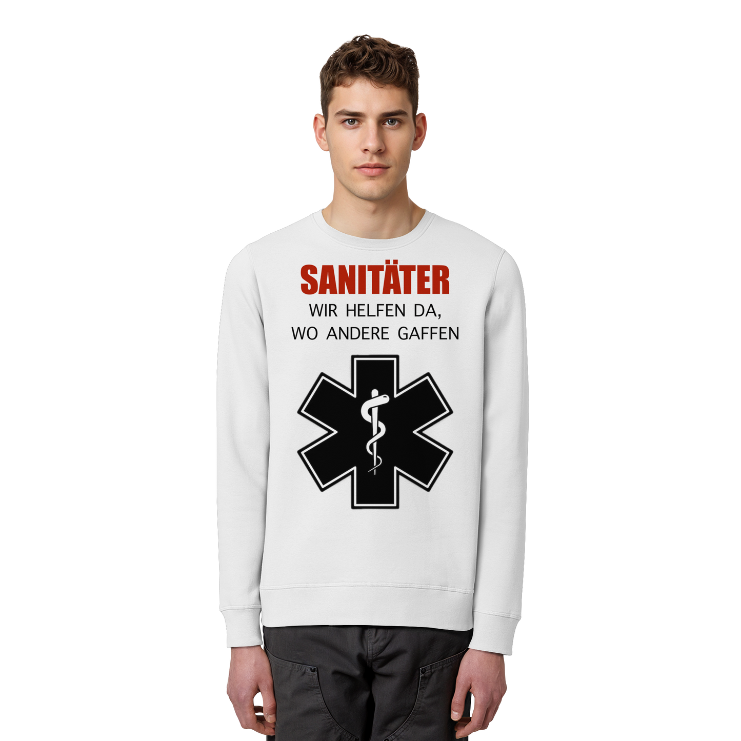 Sanitäter wir helfen da, wo andere gaffen - Rettungsdienst - Organic Basic Unisex Sweatshirt