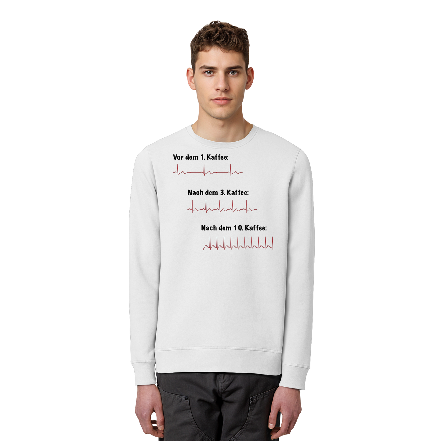 Auswirkungen vom Kaffee aufs EKG - Medizinhumor - Organic Basic Unisex Sweatshirt