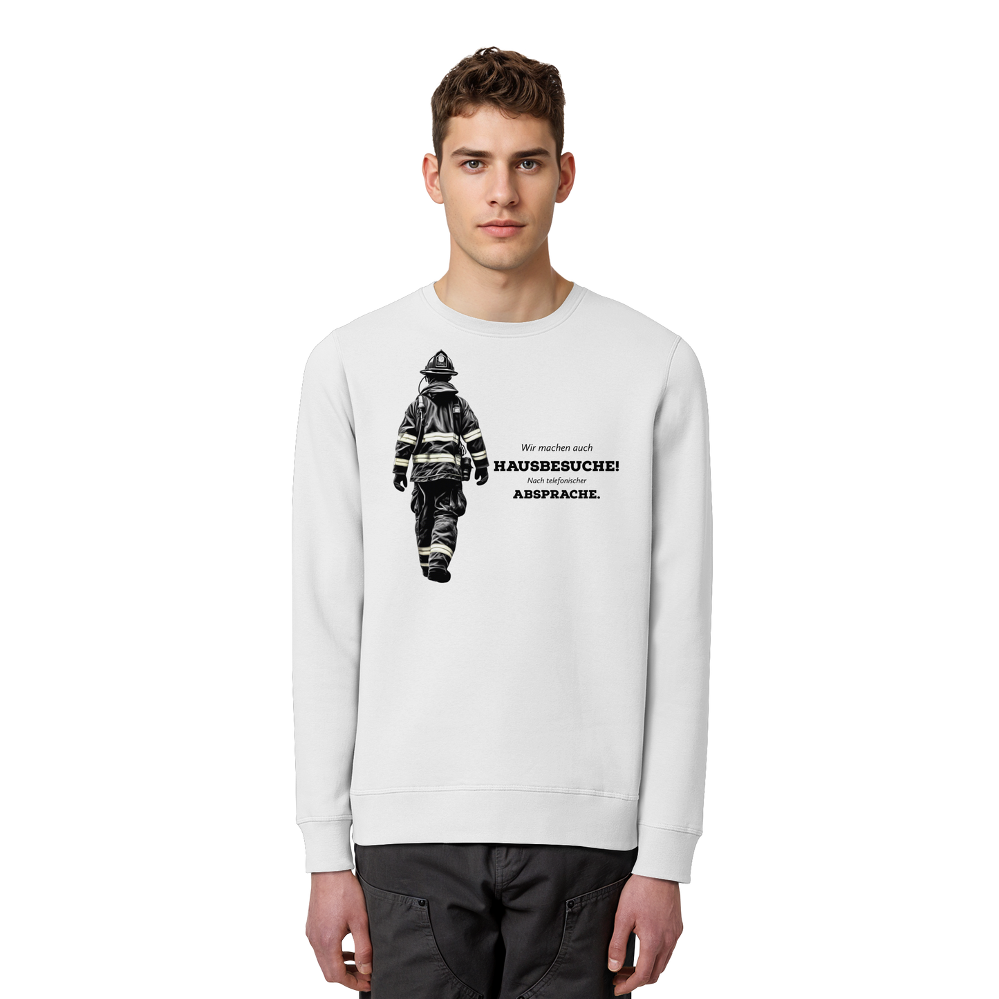 Wir machen auch Hausbesuche! Nach telefonischer Absprache. - Feuerwehr - Organic Basic Unisex Sweatshirt