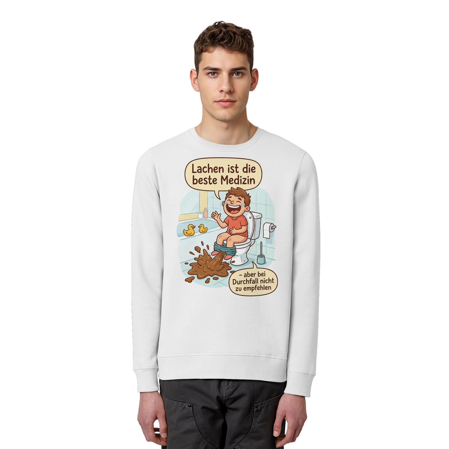Lachen ist die beste Medizin - Medizinhumor - Organic Basic Unisex Sweatshirt