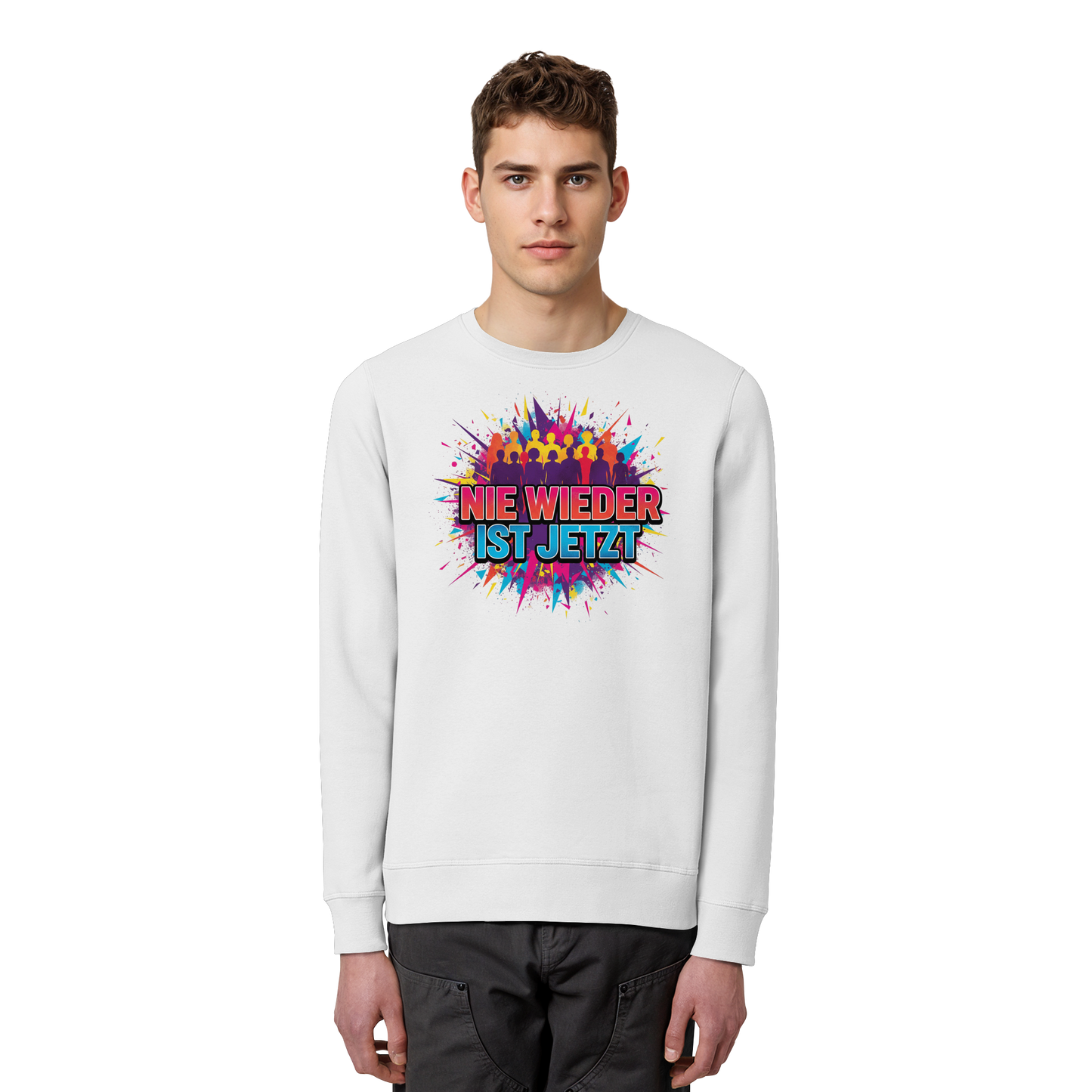 Nie wieder ist jetzt  (bunt) - Demokratie  - Organic Basic Unisex Sweatshirt