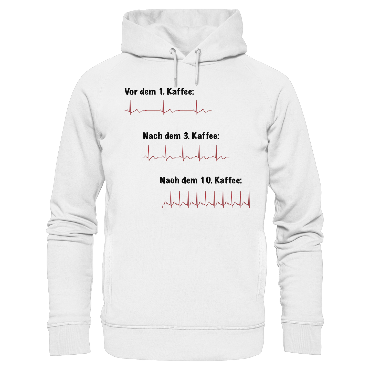 Auswirkungen vom Kaffee aufs EKG - Medizinhumor - Organic Fashion Hoodie