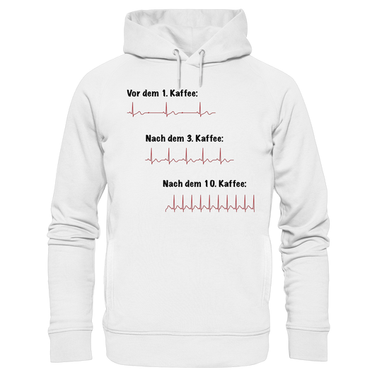 Auswirkungen vom Kaffee aufs EKG - Medizinhumor - Organic Fashion Hoodie