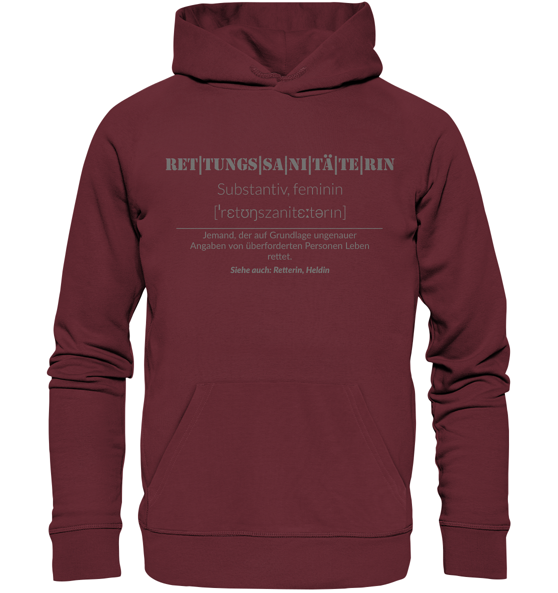 Rettungssanitäterin - Organic Hoodie