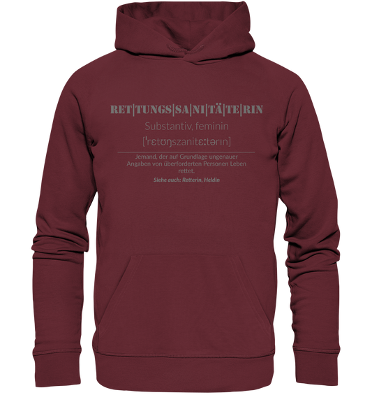 Rettungssanitäterin - Organic Hoodie