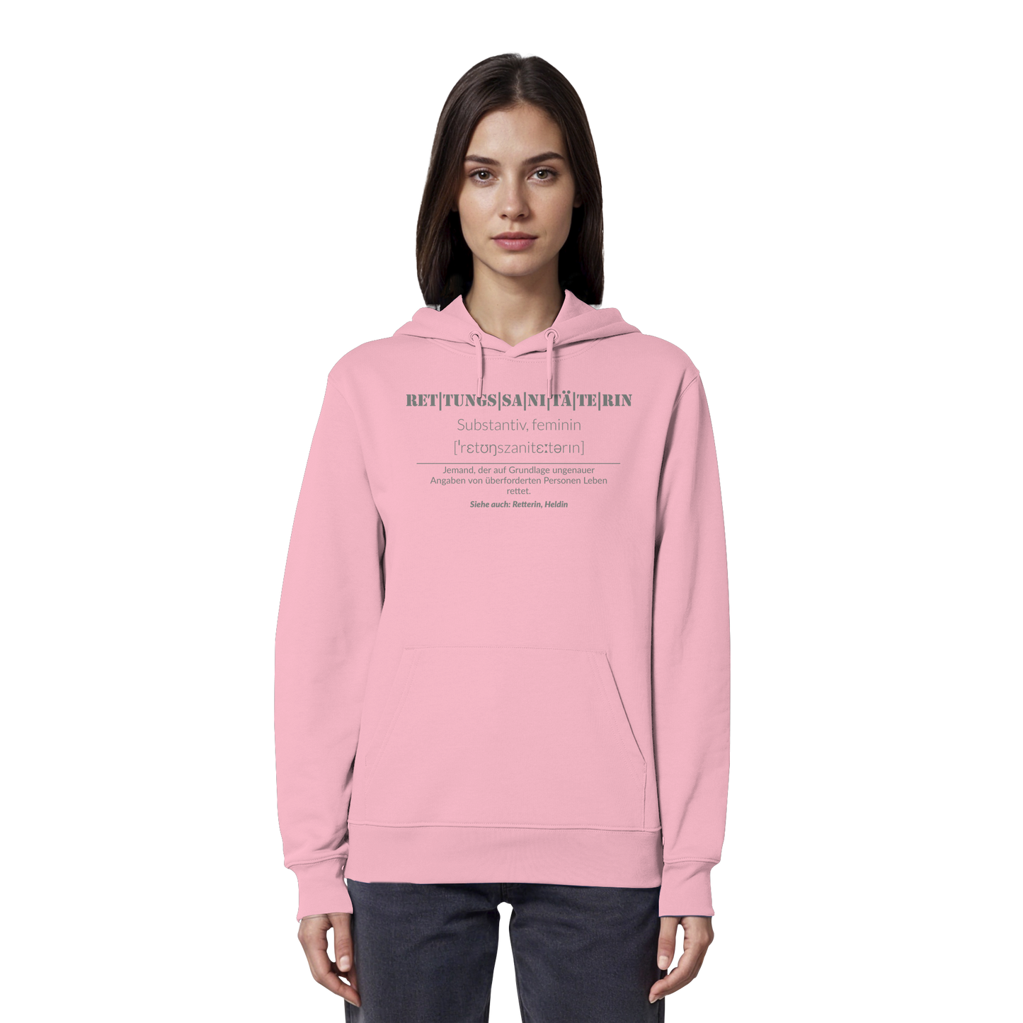 Rettungssanitäterin - Jemand der auf Grundlage ungenauer Angaben von überforderten Personen Leben rettet - Organic Hoodie